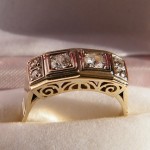 Art Deco 585 Ring mit Diamanten