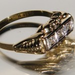 Art Deco Ring aus 585 Gold mit Brillanten