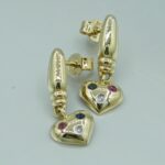Herz Ohrringe aus 585 Gold / Rubin / Saphir / Diamant
