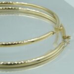 Creolen große runde schlichte und klassische Paar Ohrringe aus 585 Gold