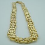 Königskette aus 585 Gold (14ct) Goldkette 9mm breit 55cm lang Byzantine chain flat king chain