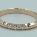 Ring Verlobungsring aus 585/- Rosegold mit drei Diamanten TW SI zusammen 0,06ct
