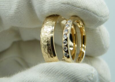 Eheringe aus 750 Mischgold 80% Gelbgold und 20% Rosegold