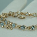 585 Rosegold Armband mit Blautopas