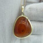 Bernstein Goldanhänger aus 333 Gold