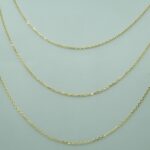 Anker Ketten diamantiert aus 585 Gold - 1,0mm Stärke 