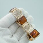 Bernstein Goldarmband aus 333 Gelbgold