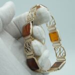 Bernstein Goldarmband aus 333 Gelbgold