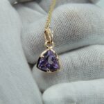 Goldanhänger aus 585 Rosegold mit einem Ametyst 