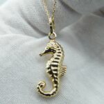 Seepferdchen Anhänger aus 585 Gold