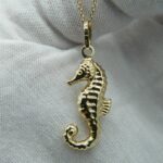 Seepferdchen Anhänger aus 585 Gold