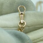 Taschenuhrenkette aus 333 Gold mit Edelsteinen