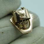 Taschenuhrenkette aus 333 Gold mit Edelsteinen