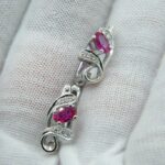Elegante  Rubinen Ohrringe aus 585/- Weißgold