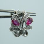 Elegante  Rubinen Ohrringe aus 585/- Weißgold