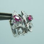 Elegante  Rubinen Ohrringe aus 585/- Weißgold