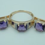 Elegantes Amethyst-Diamant-Set aus 585 Roségold