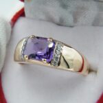 Elegantes Amethyst-Diamant-Set aus 585 Roségold