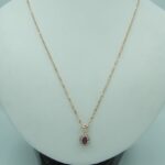 Elegantes Rubin-Diamant-Set aus 585 Roségold