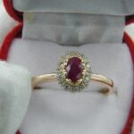 Elegantes Rubin-Diamant-Set aus 585 Roségold