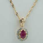 Elegantes Rubin-Diamant-Set aus 585 Roségold