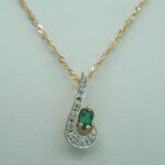 Elegantes Smaragd-Diamant-Set aus 585 Roségold