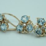 Elegantes Topaz-Diamant-Set aus 585 Roségold