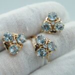 Elegantes Topaz-Diamant-Set aus 585 Roségold
