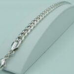 Panzerarmband abgerundet aus 925 Silber