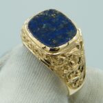 Massiver Herrenring Signet aus 750 Gelbgold mit Jaspis.