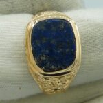 Massiver Herrenring Signet aus 750 Gelbgold mit Jaspis.