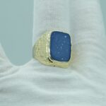 Massiver Herrenring Signet aus 585 Gelbgold mit Jaspis