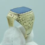 Massiver Herrenring Signet aus 585 Gelbgold mit Jaspis