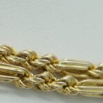 Lange 71cm, massive Fantasiekette aus 333er Gold