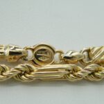 Lange 71cm, massive Fantasiekette aus 333er Gold