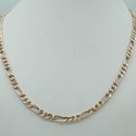 Figaro Kette, hohle Halskette aus 585 Roségold