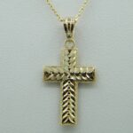 Kreuz Anhänger aus 585er Gelbgold - Weißgold