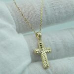 Kreuz Anhänger aus 585er Gelbgold - Weißgold