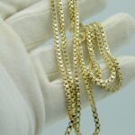 Sehr lange massive klassische Venezianerkette aus 333 Gold
