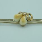 Antiker Grandel Set aus 585 Gold - Ohrhänger und Anstecknadel
