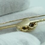Antiker Grandel Set aus 585 Gold - Ohrhänger und Anstecknadel