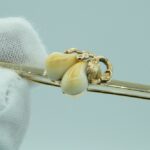 Antike Grandel-Anstecknadel aus 585er Gelbgold