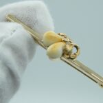 Antike Grandel-Anstecknadel aus 585er Gelbgold