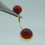 Piercing Kugel Monroe Labret mit Pyrop-Edelstein aus 585 Gold