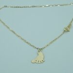 Fuß Armband mit Füßchen Anhänger aus massiv 585/- Gelbgold