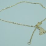 Fuß Armband mit Füßchen Anhänger aus massiv 585/- Gelbgold