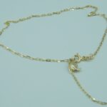 Fuß Armband mit Mond Anhänger aus 585 Gelbgold