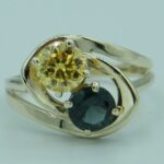 Ring aus 333/- Gelbgold mit zwei wunderschönen Edelsteinen