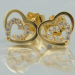 Dezente Herzen Ohrstecker aus 585 Gold mit Zirkonien