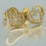 Dezente Herzen Ohrstecker aus 585 Gold mit Zirkonien